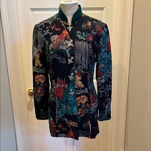 Vintage 80’s Dorothy Schoelen Platinum Floral Embroidered Jacket